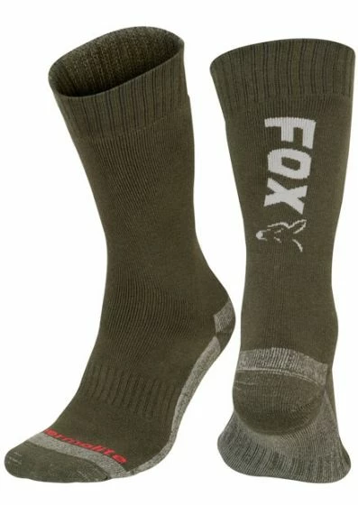 Fox - Green / Silver Thermolite Long Sock 1 Fox - Green / Silver Thermolite Long Sock